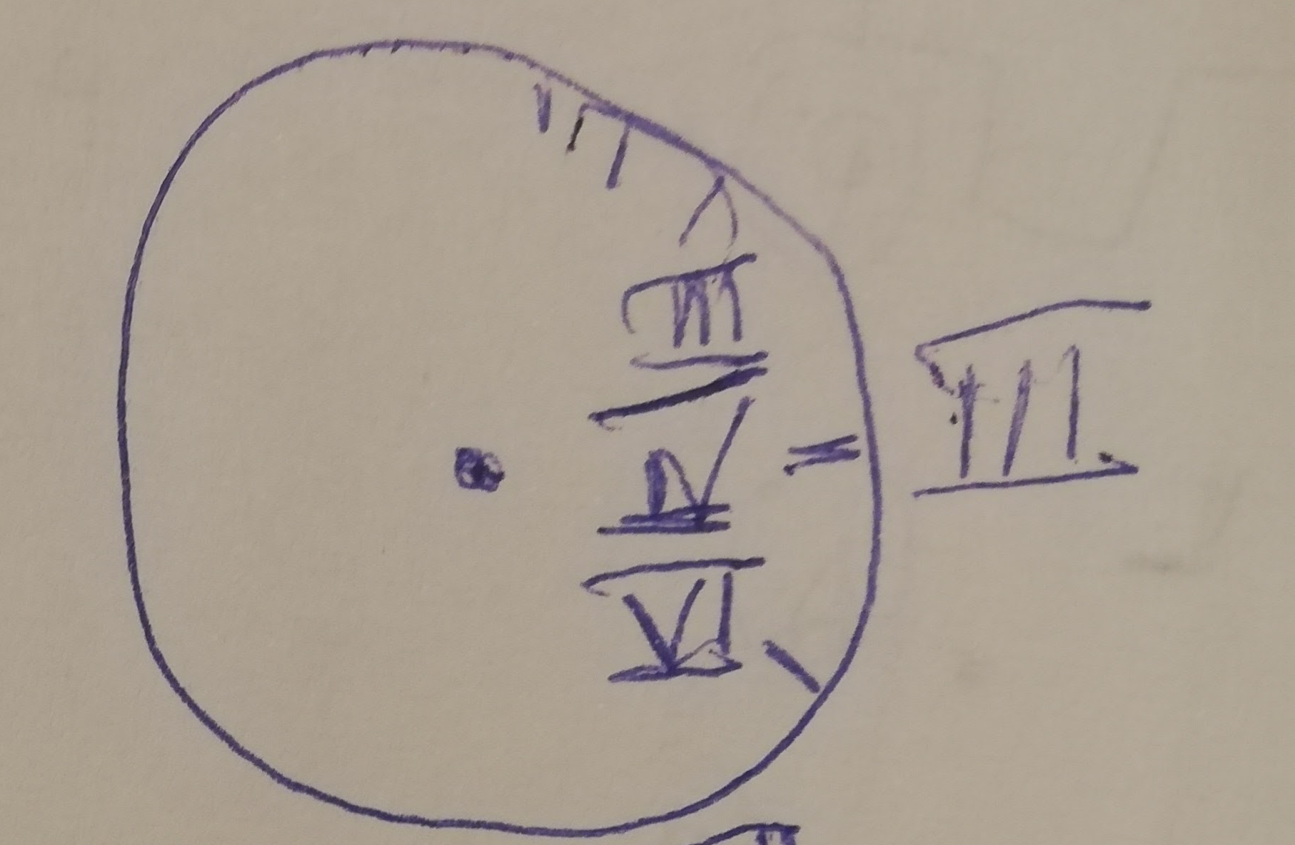 When I tried to draw a clock, I only drew its right side